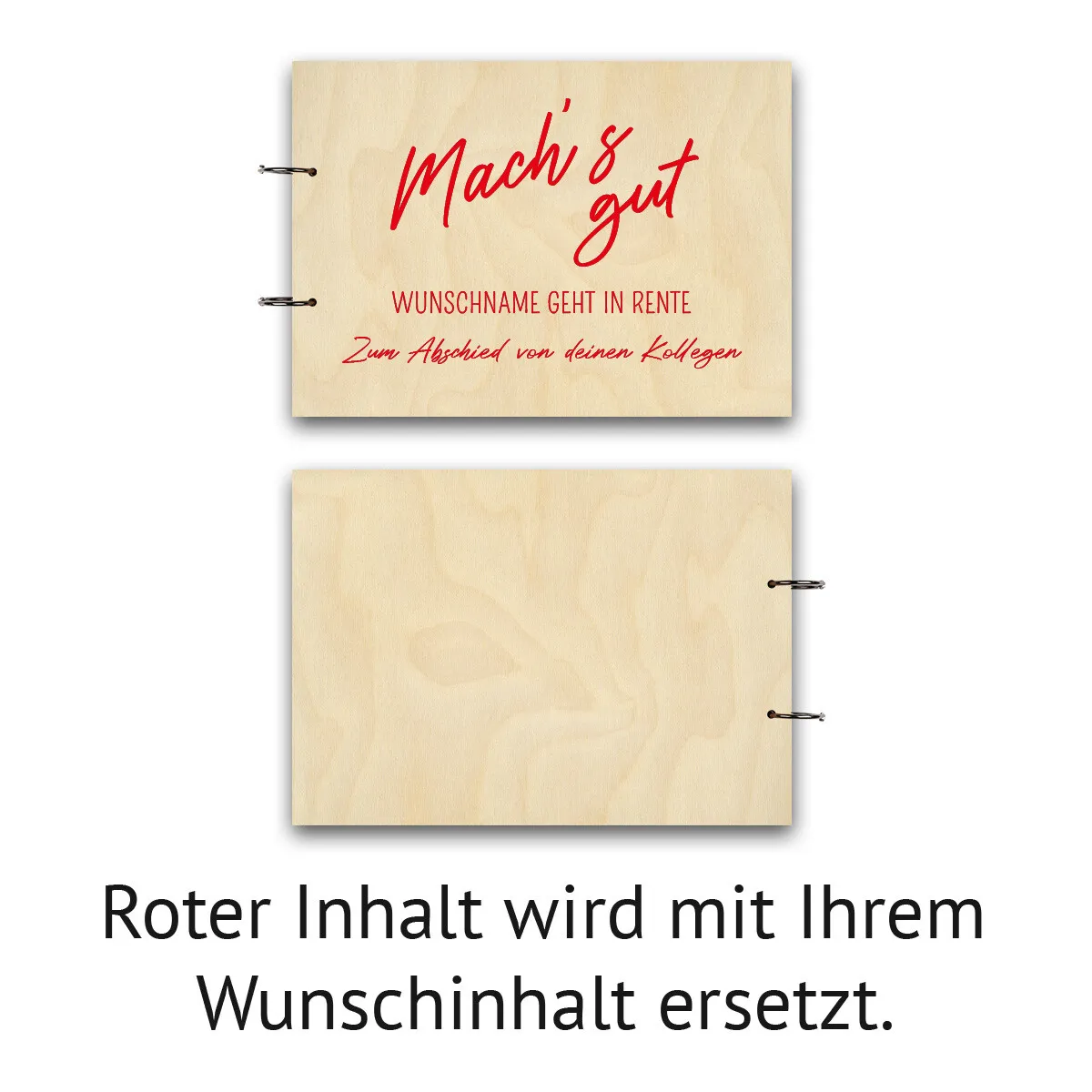 Personalisiertes Abschied Fotoalbum A4 - Mach's Gut