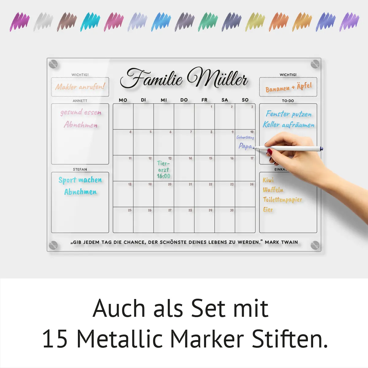 Personalisierter Acrylglas Kalender - Monatsplaner