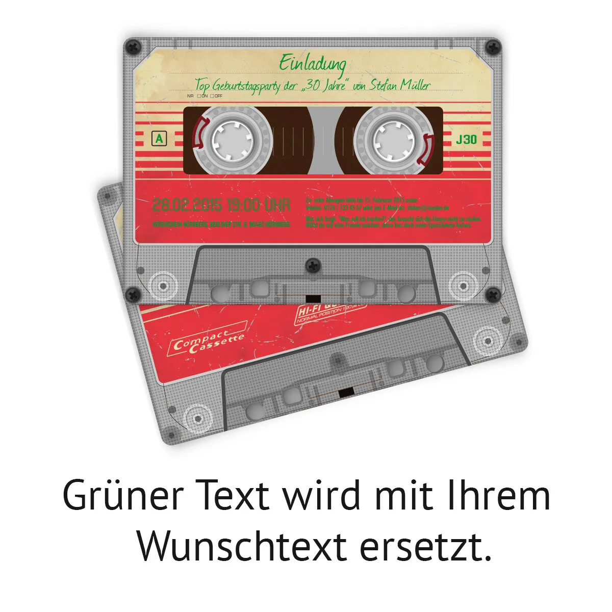 Einladungskarte als Kassette