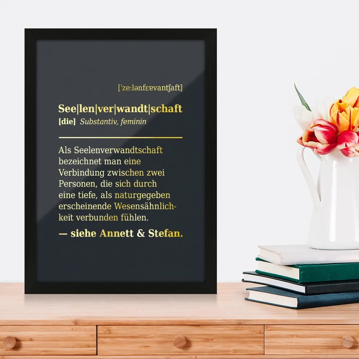 Personalisiertes Kunstdruck Poster mit Heißfolienprägung - Seelenverwandschaft