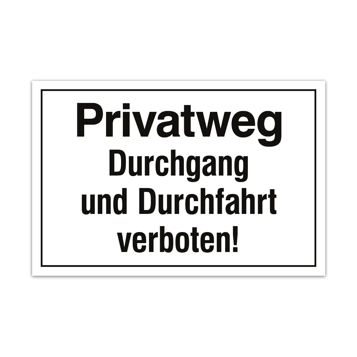 Aluverbund Schild - Privatweg