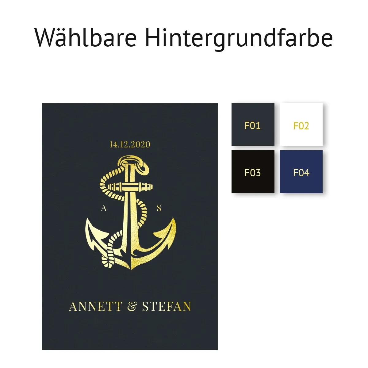 Personalisiertes Kunstdruck Poster mit Heißfolienprägung - Anker