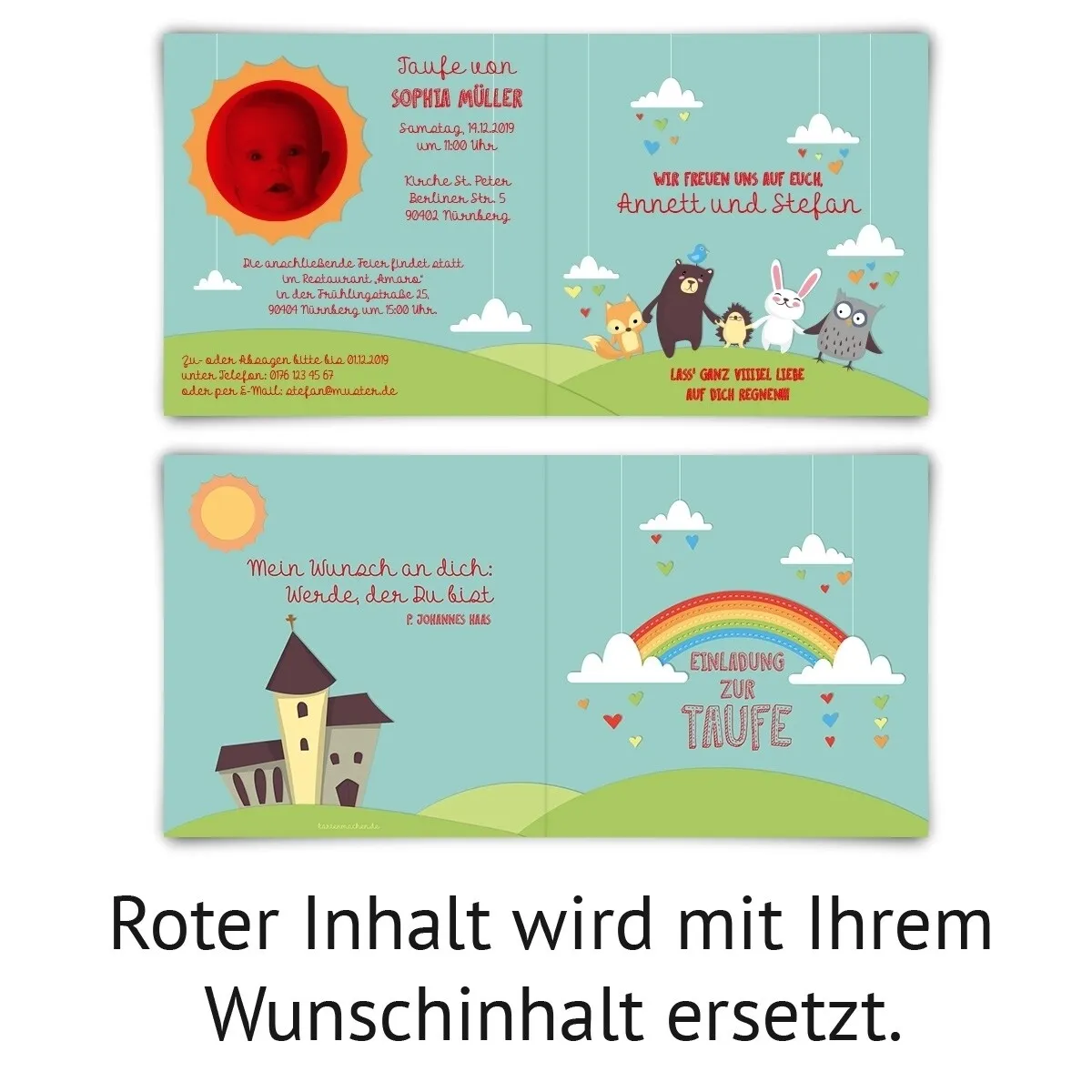 Einladungskarten zur Taufe - Sonnenkind