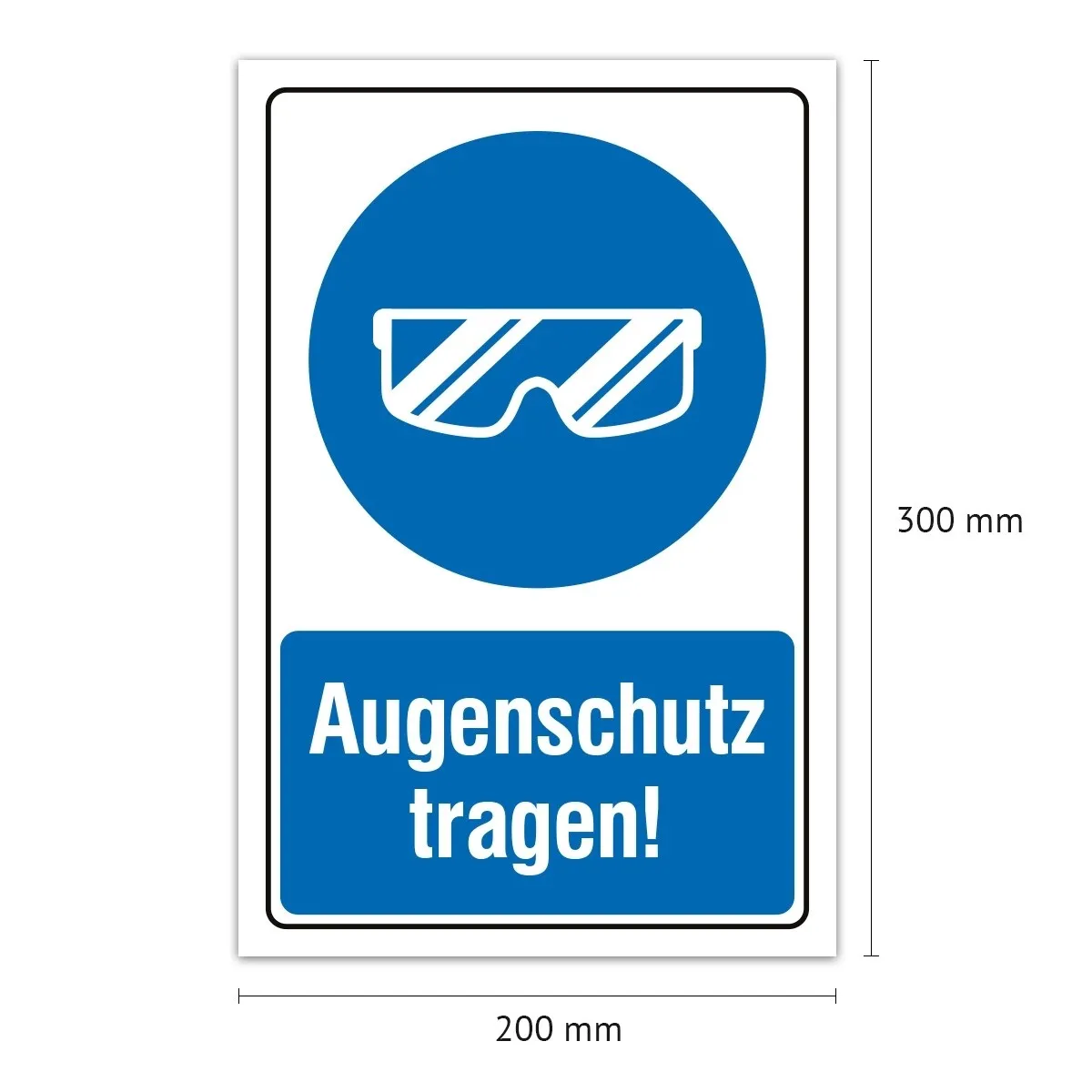 Aluverbund Schild - Augenschutz tragen