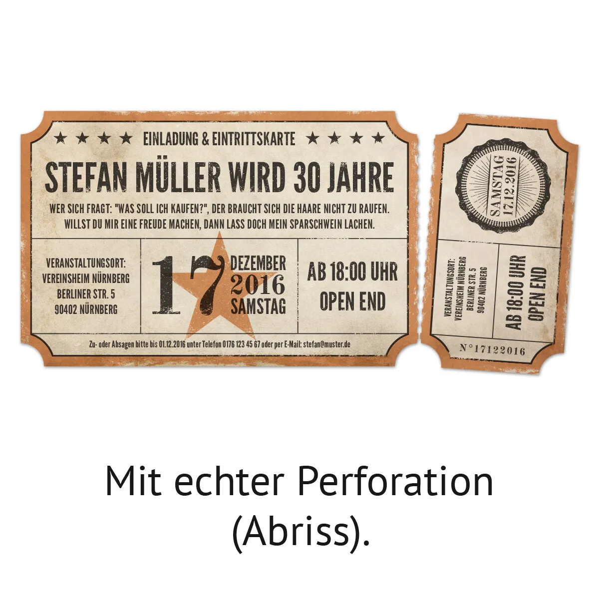 Lasergeschnittene Geburtstagseinladungen - Vintage Ticket Luftballons