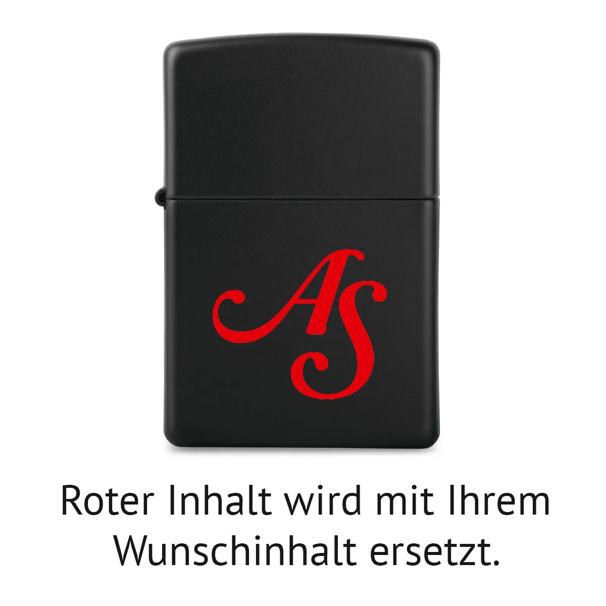 Zippo Sturmfeuerzeug Mattschwarz - Initialen