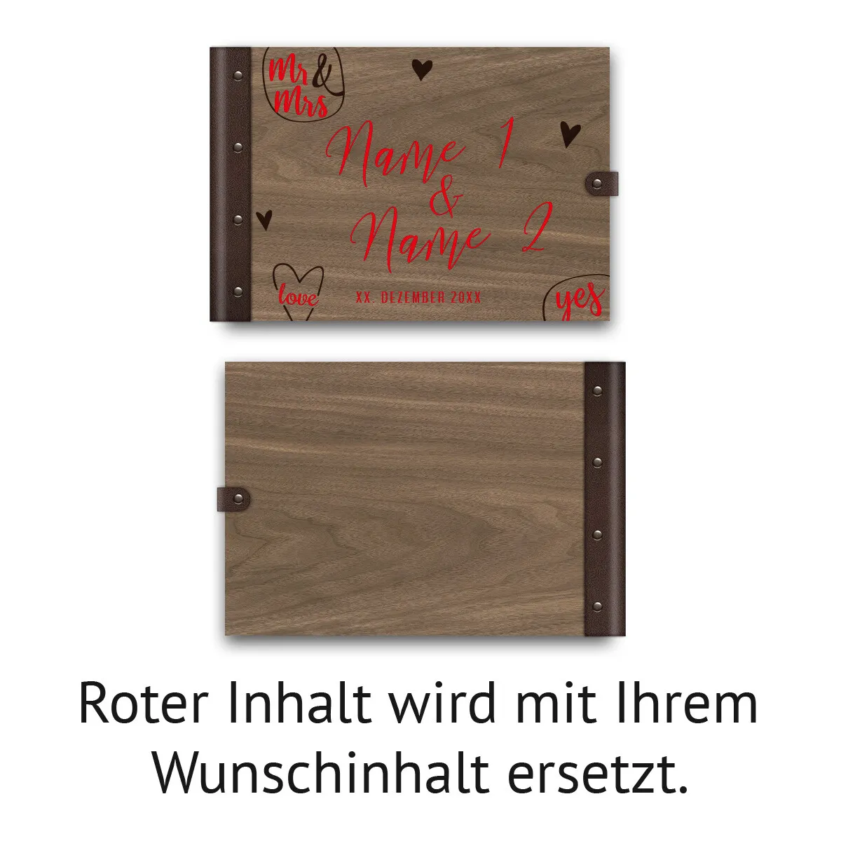 Personalisiertes Hochzeit Gästebuch A4 - Mr and Mrs Love