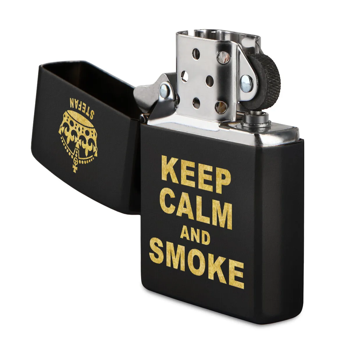 Zippo Sturmfeuerzeug Mattschwarz - Keep Calm