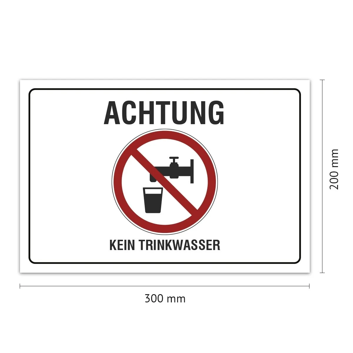 Aluverbund Schild - Kein Trinkwasser