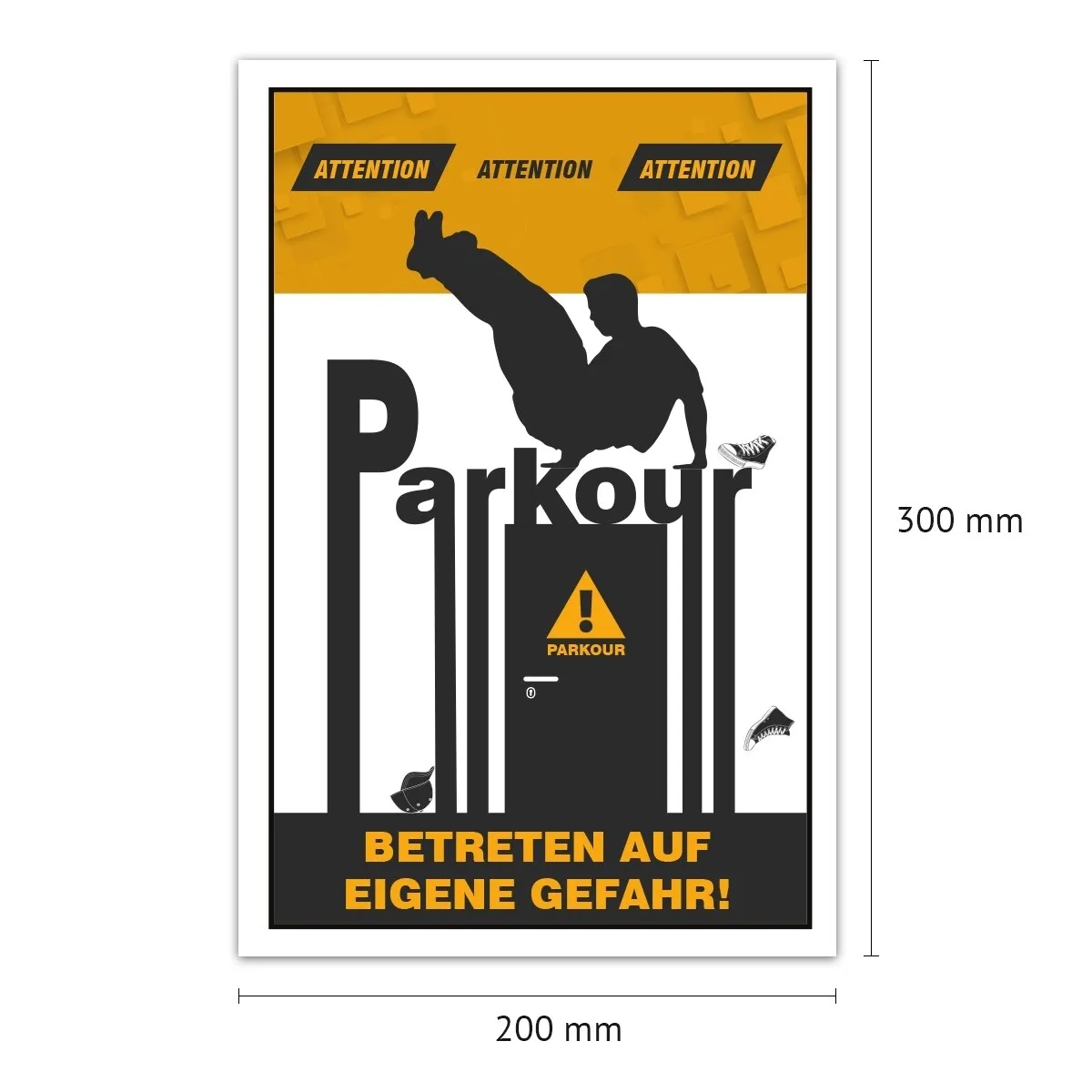 Aluverbund Schild witzig - Parkour 2