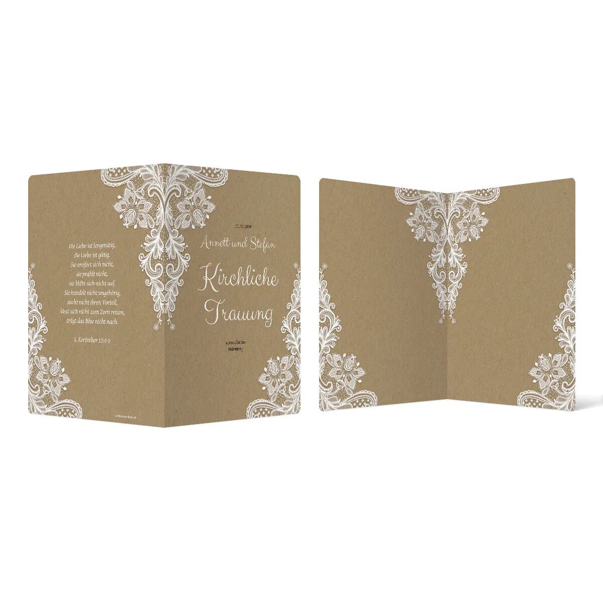 Hochzeit Kirchenheft - Rustikal Kraftpapier