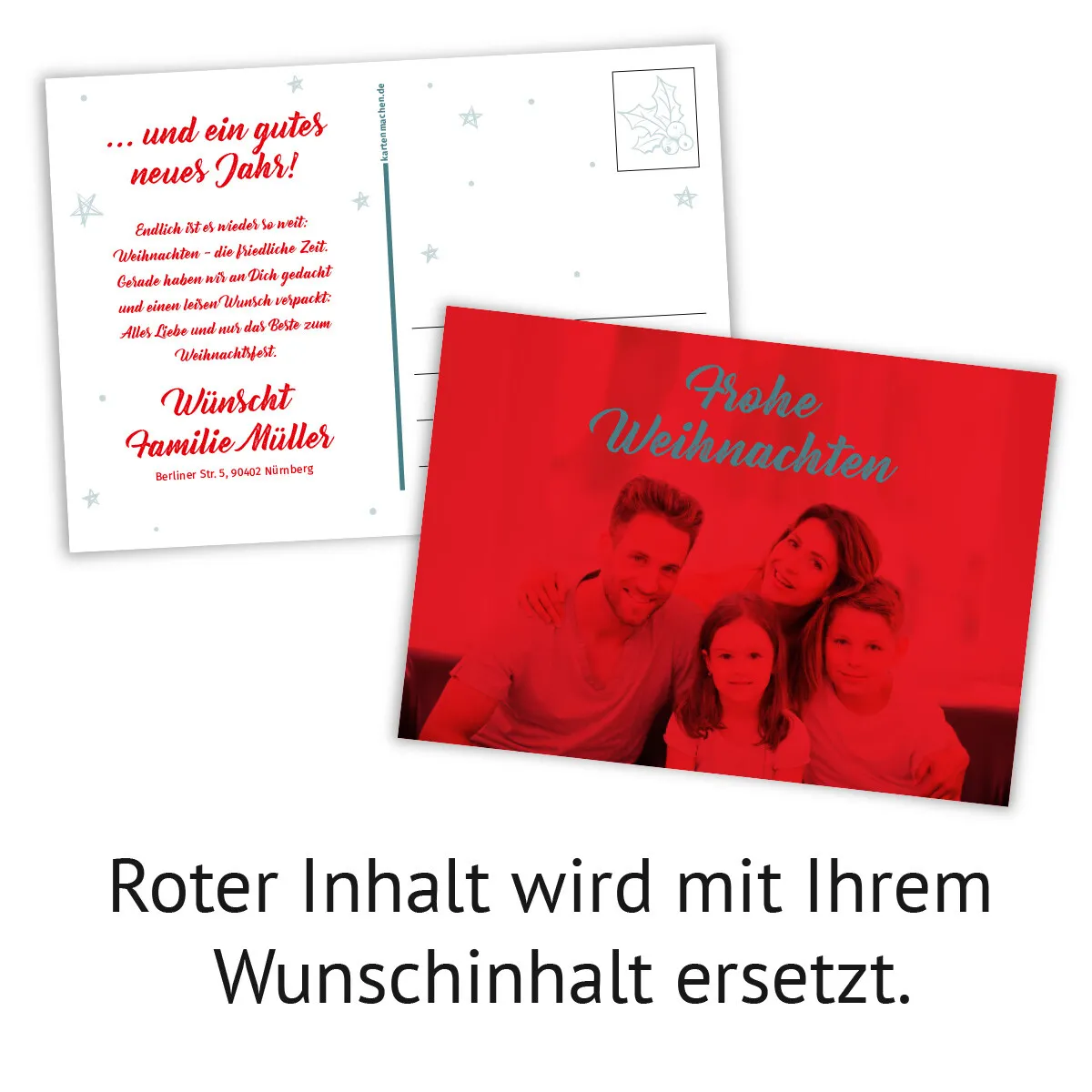 Familien Weihnachtskarten - Foto Postkarte