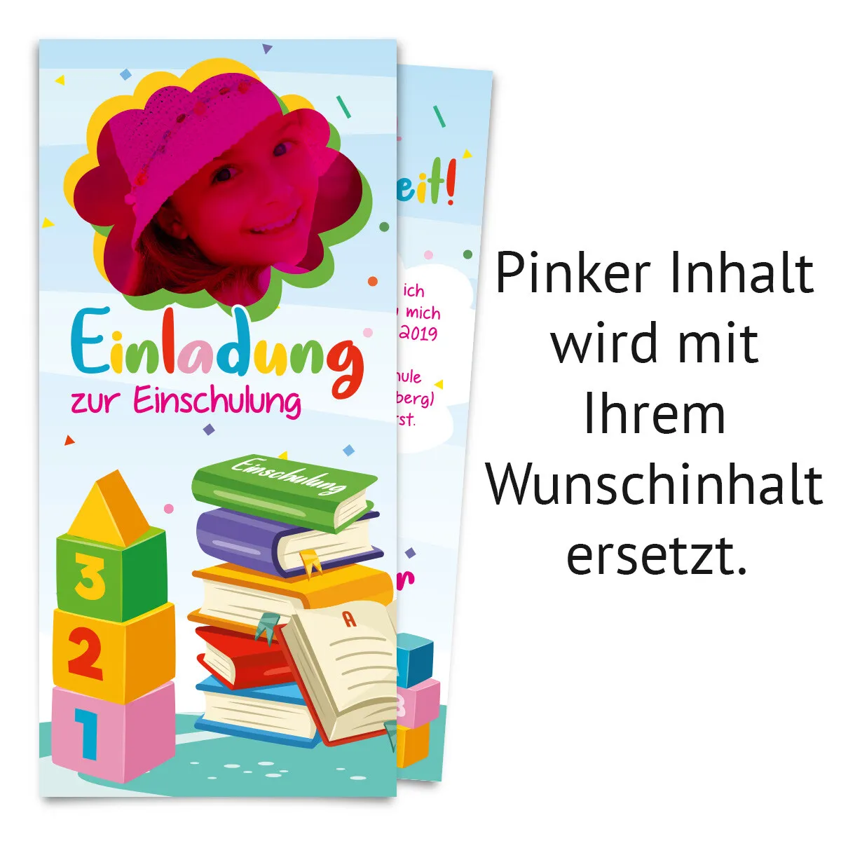 Einladungskarten zur Einschulung - Bauklötze