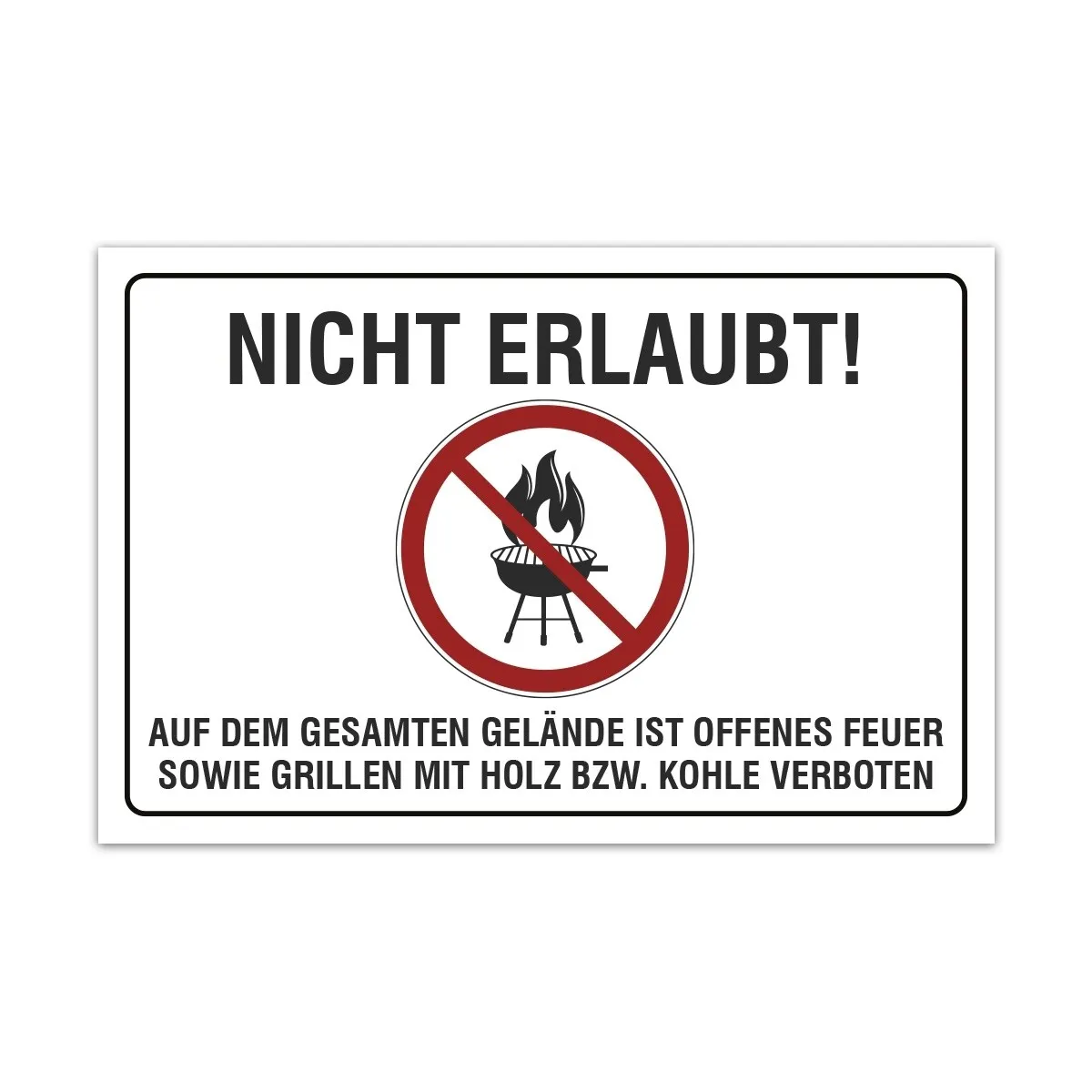 Aluverbund Schild - Grillen verboten