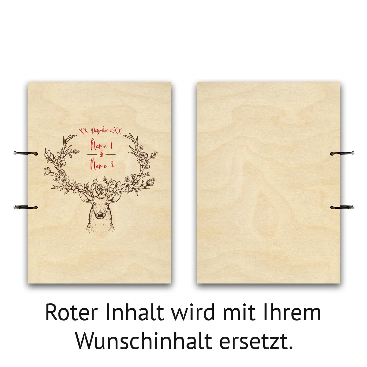 Personalisiertes Hochzeit Fotoalbum A4 - Geweih