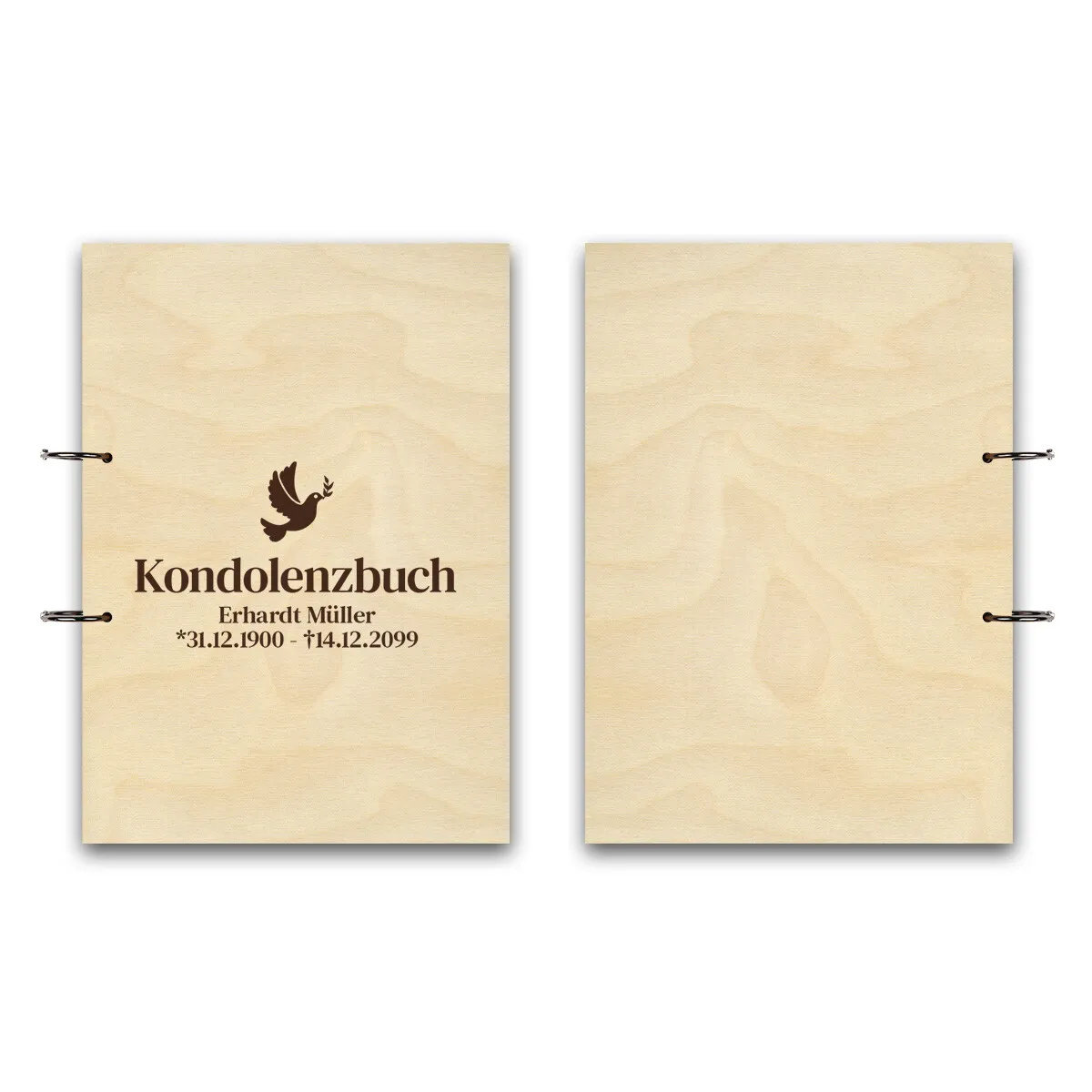 Personalisiertes Kondolenzbuch A4 - Friedenstaube