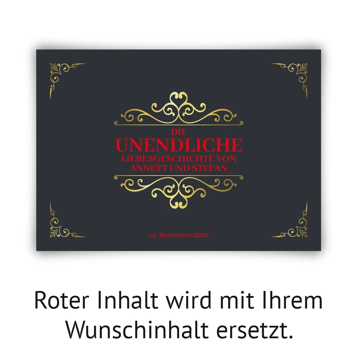 Personalisiertes Kunstdruck Poster mit Heißfolienprägung - Unendliche Geschichte