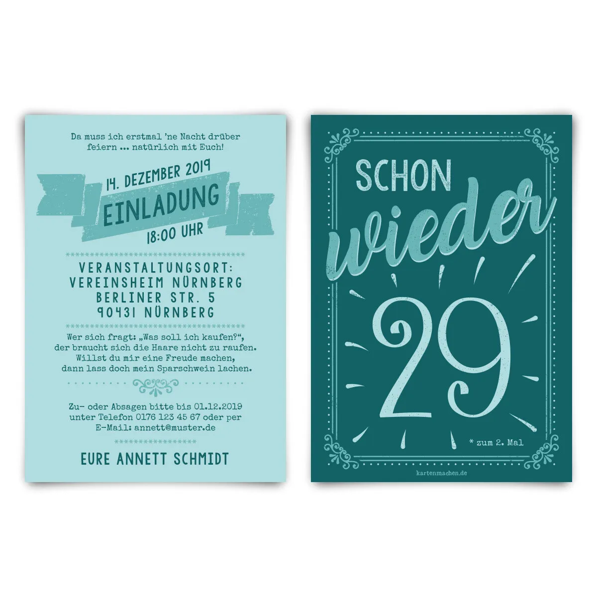 Runder 30. Geburtstag Einladungen - schon wieder 29