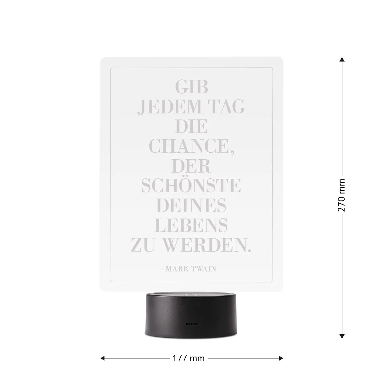 Acrylglasschild LED-Lampe personalisiert - Zitat