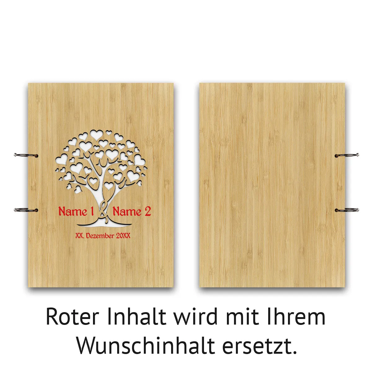 Personalisiertes Hochzeit Gästebuch A4 - Herzbaum