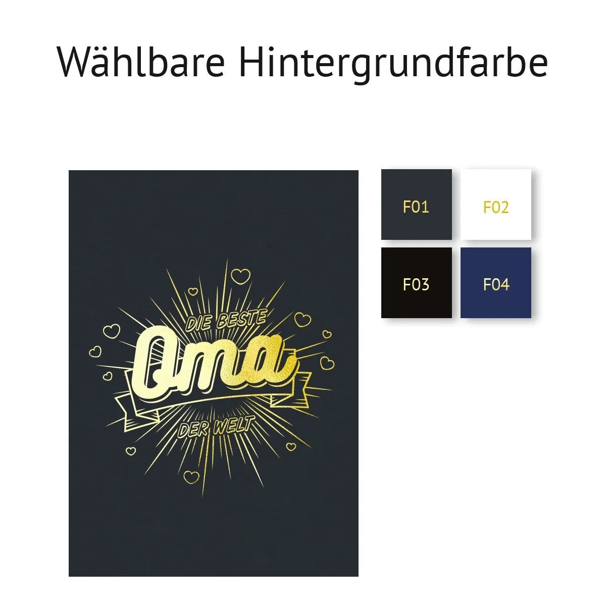 Kunstdruck Poster mit Heißfolienprägung - die Beste Oma der Welt