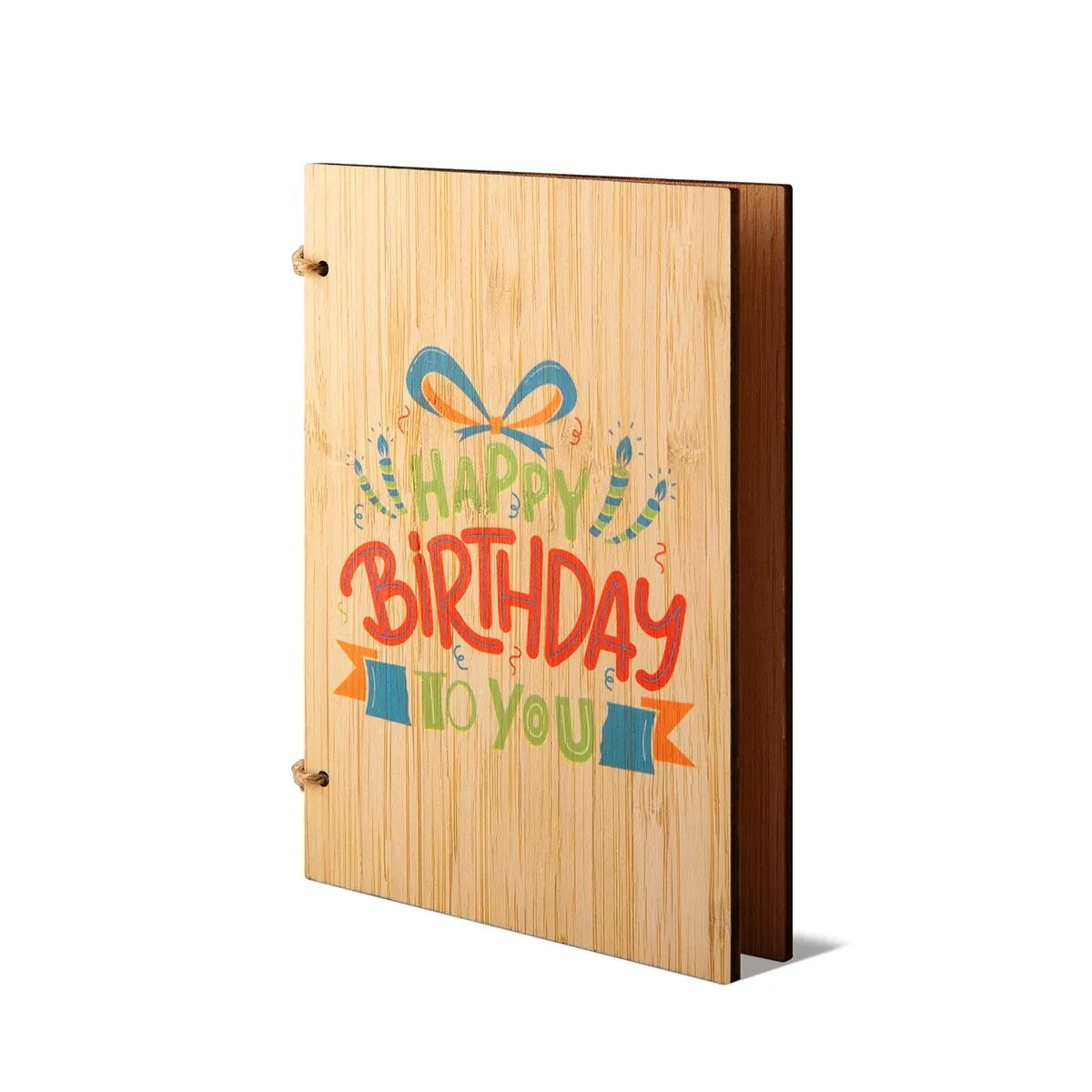 Geschenkkarte / Glückwunschkarte Bambus UV Druck - Happy Birthday