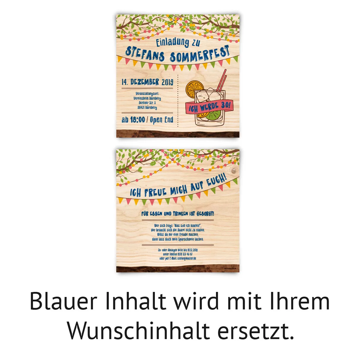 Geburtstag Einladungskarten - Tag Sommerfest