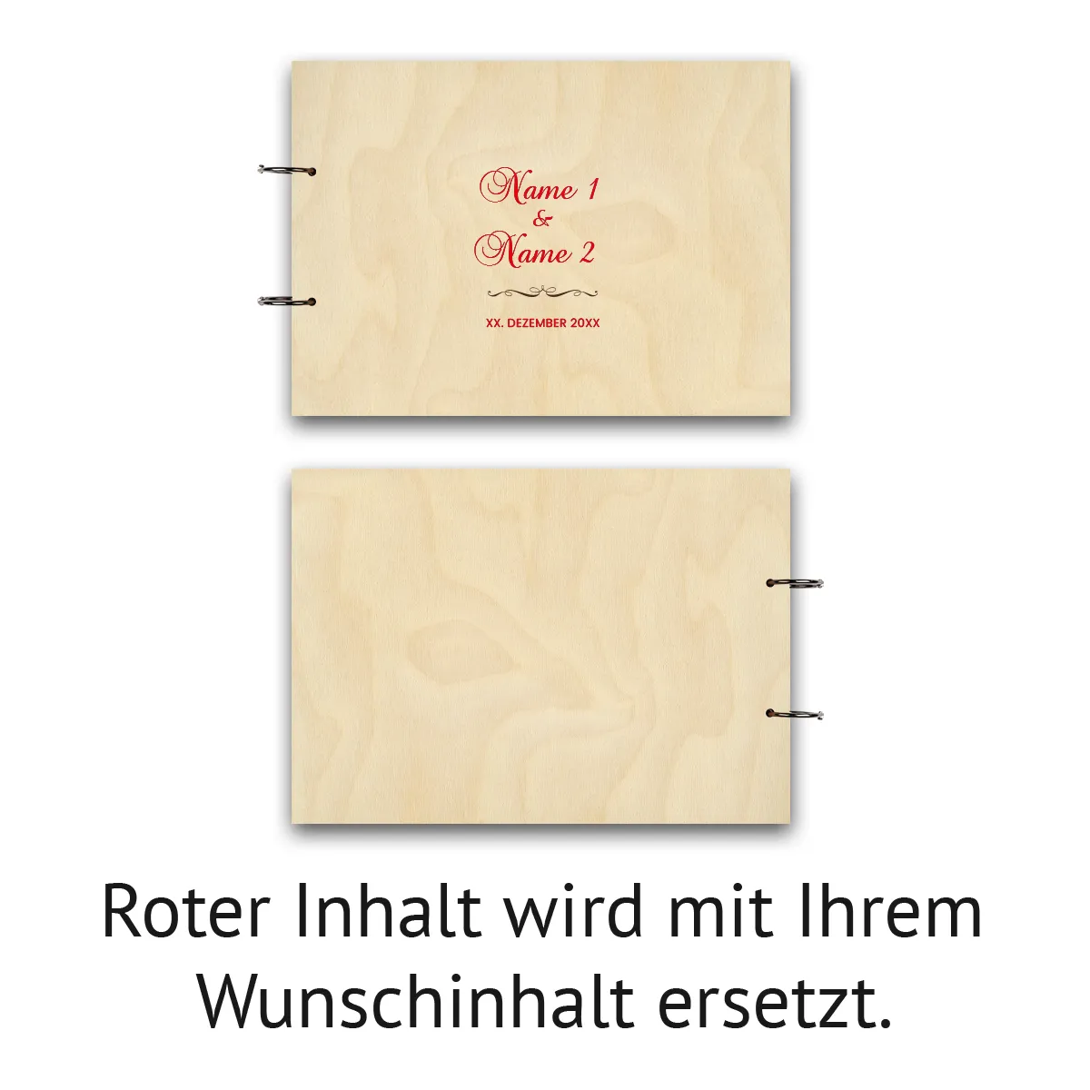 Personalisiertes Hochzeit Gästebuch A4 - Schriftzug