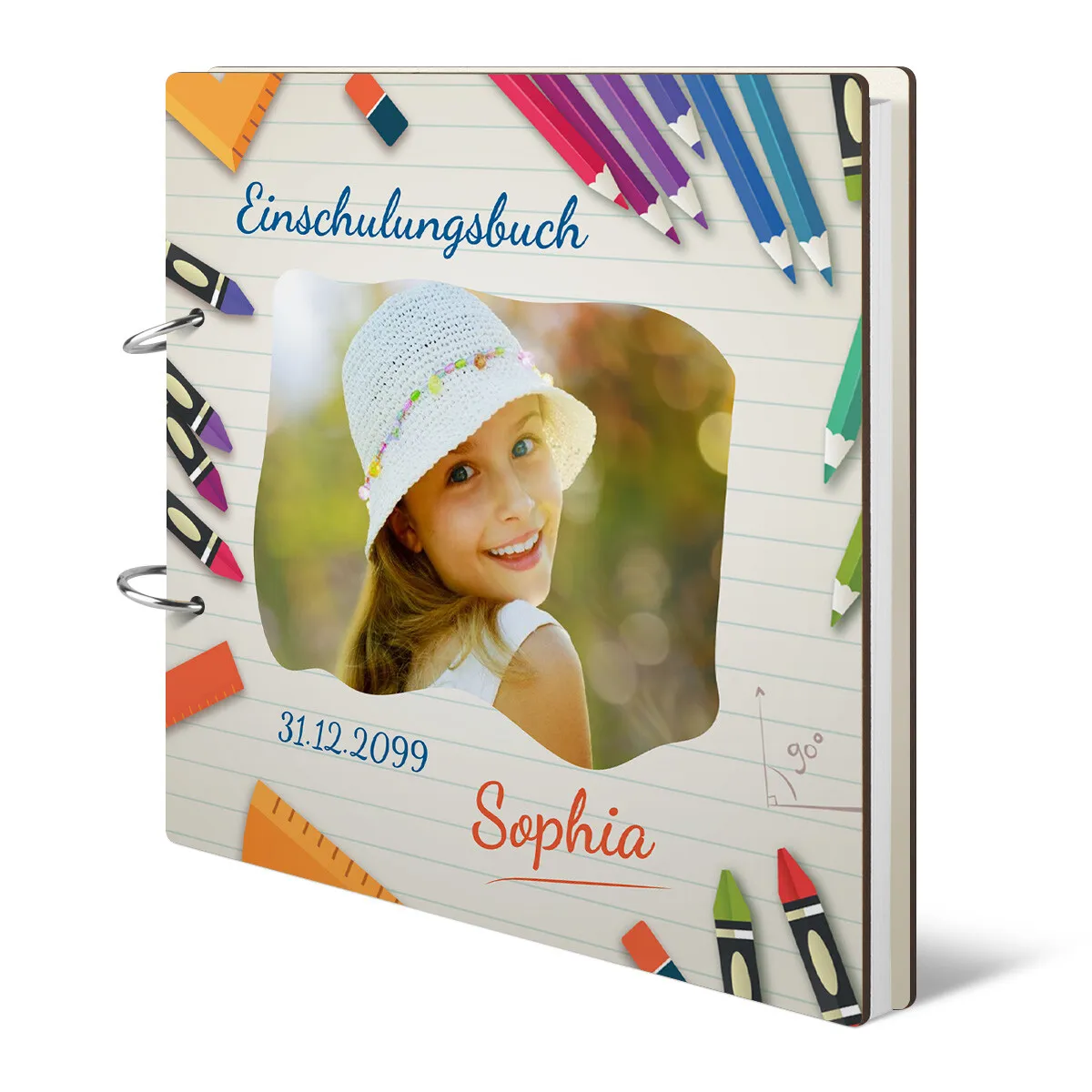 Personalisiertes Einschulung Gästebuch - Heftnotiz Look