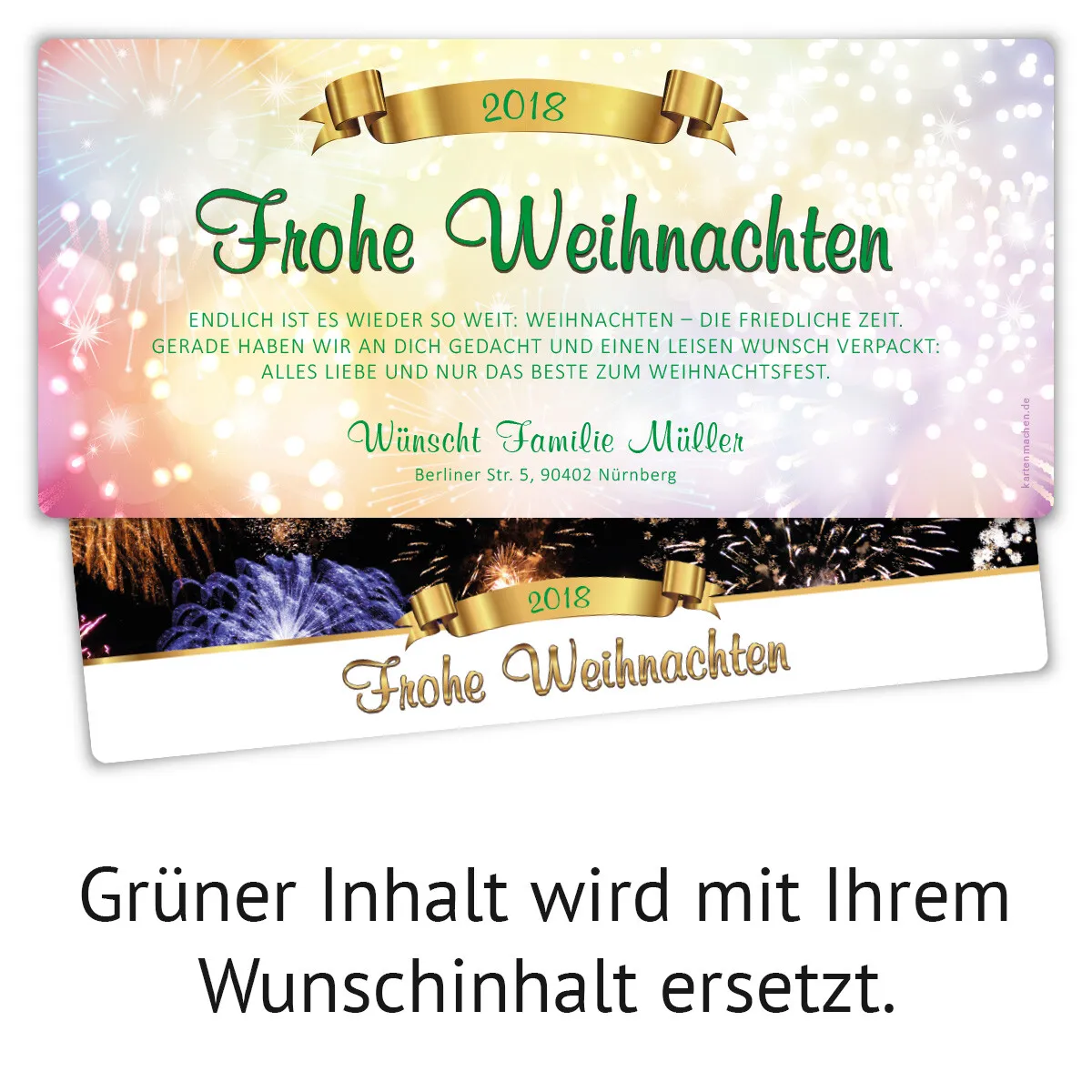 Private Weihnachtskarten - Silvester Feuerwerk