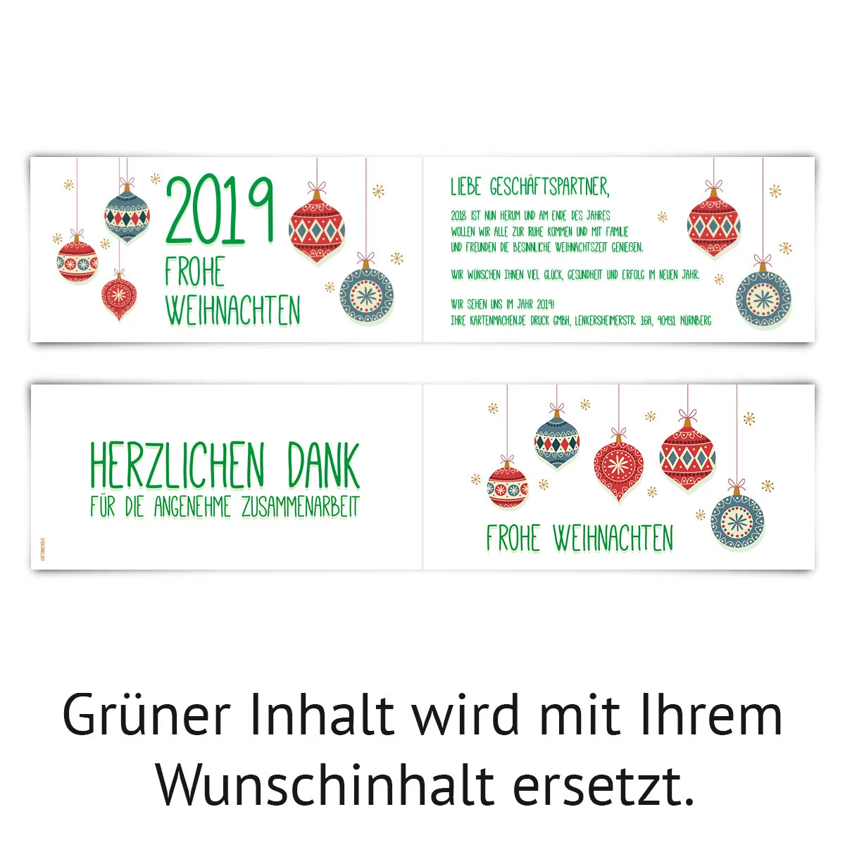 Firmen Weihnachtskarten - Christbaumkugeln