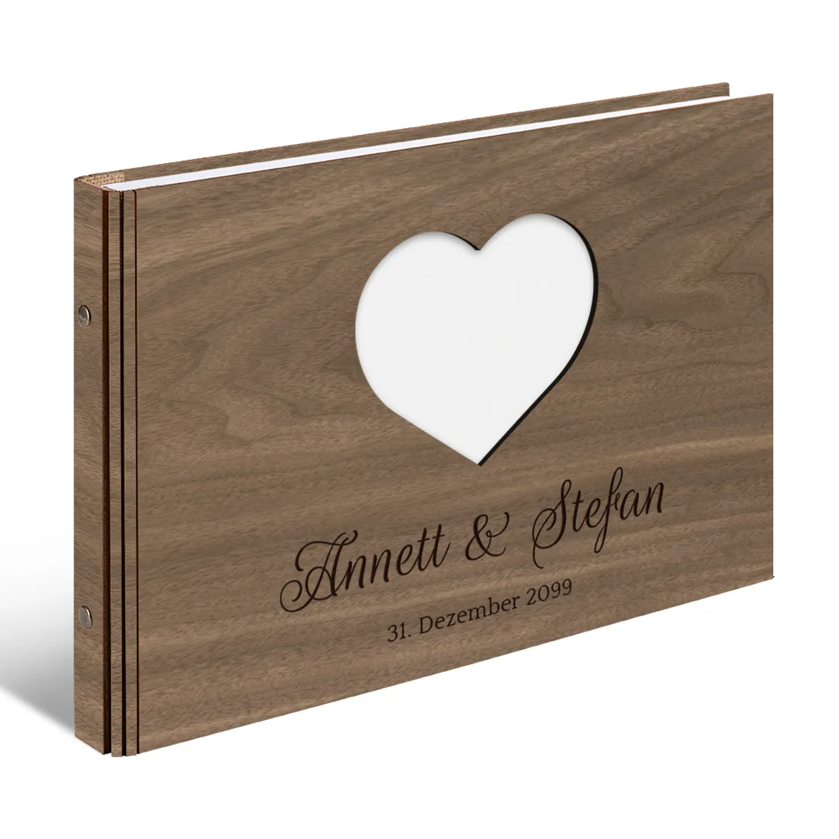 Personalisiertes Hochzeit Gästebuch A4 - Herz