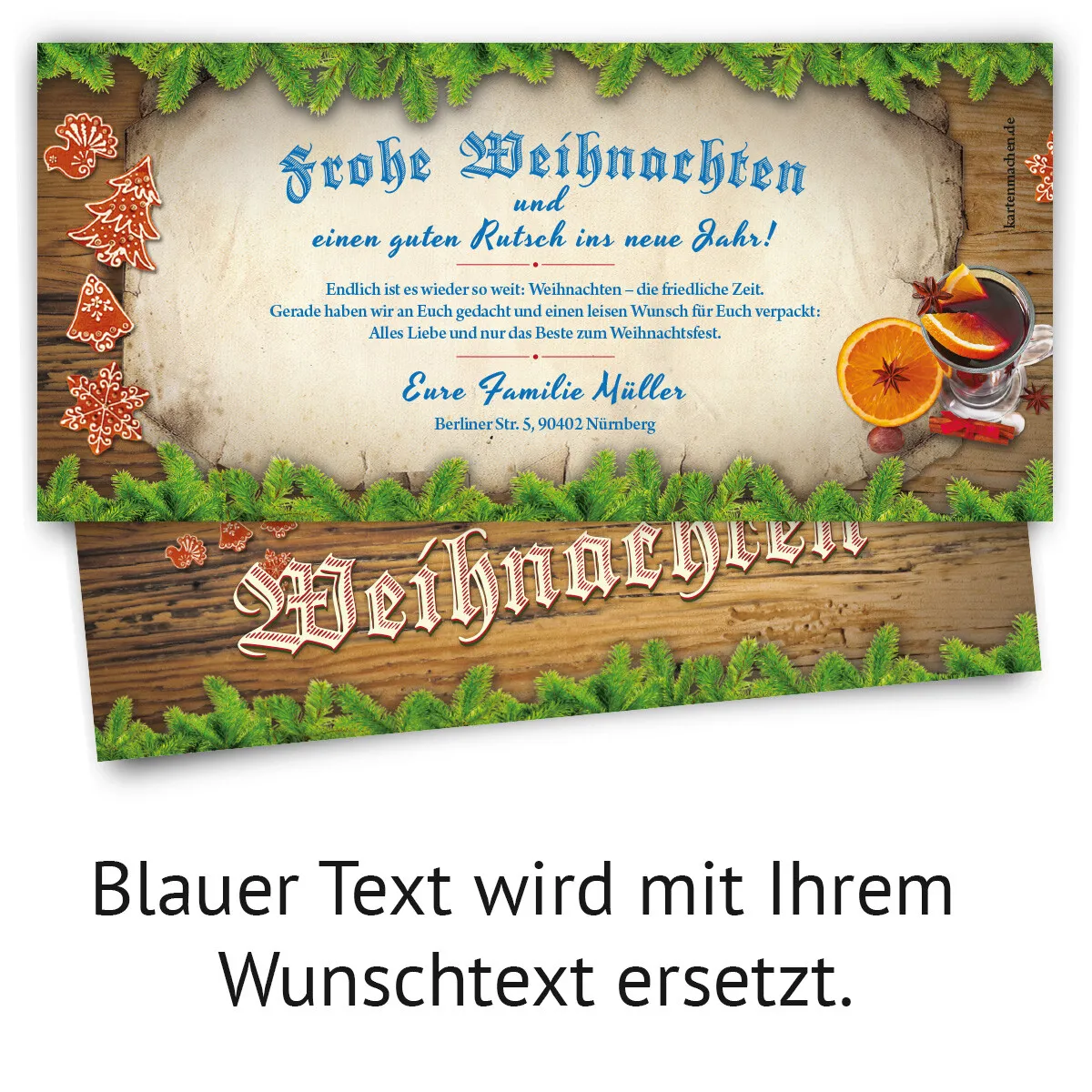 Weihnachtskarten - Plätzchen und Glühwein