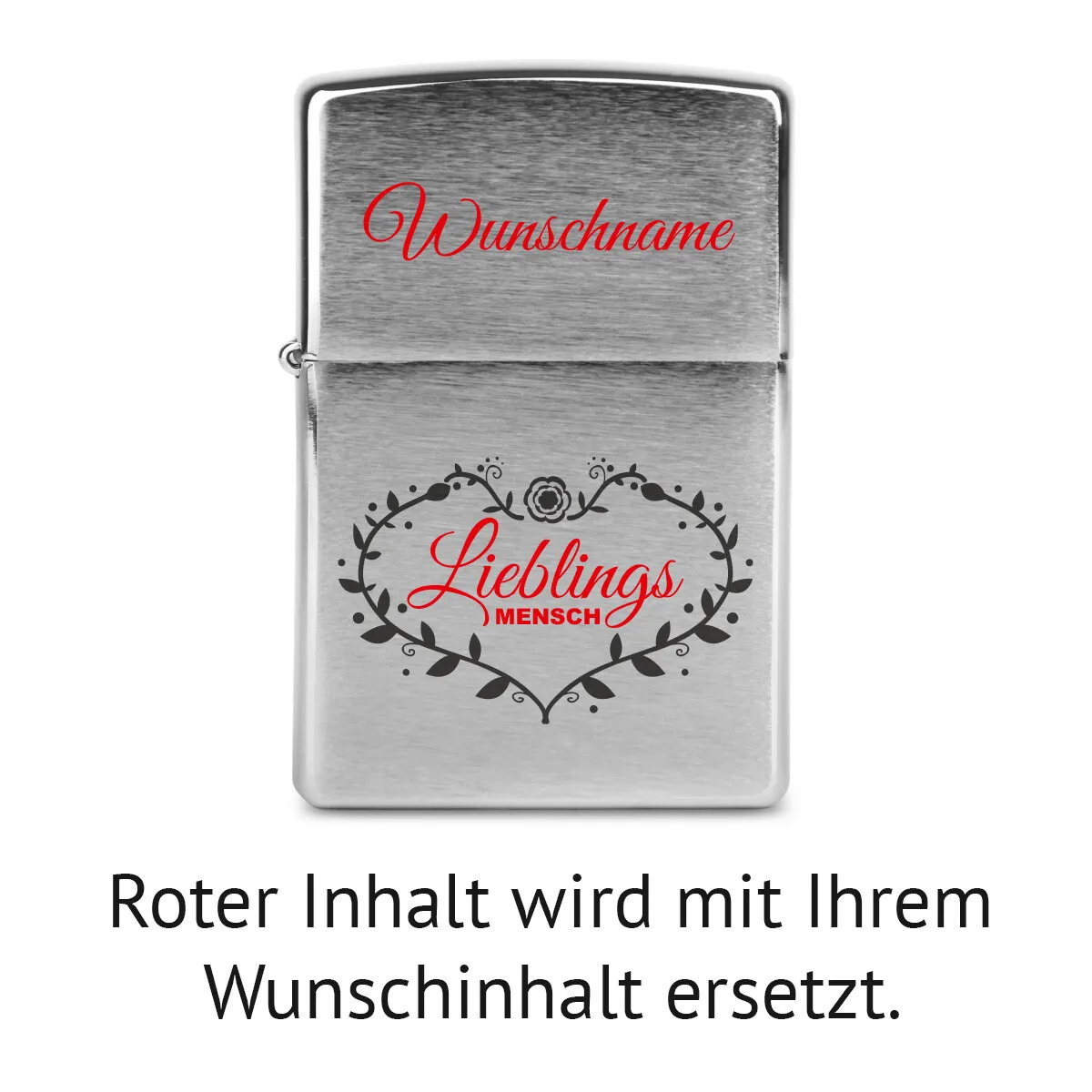 Zippo Sturmfeuerzeug Chrom - Lieblingsmensch