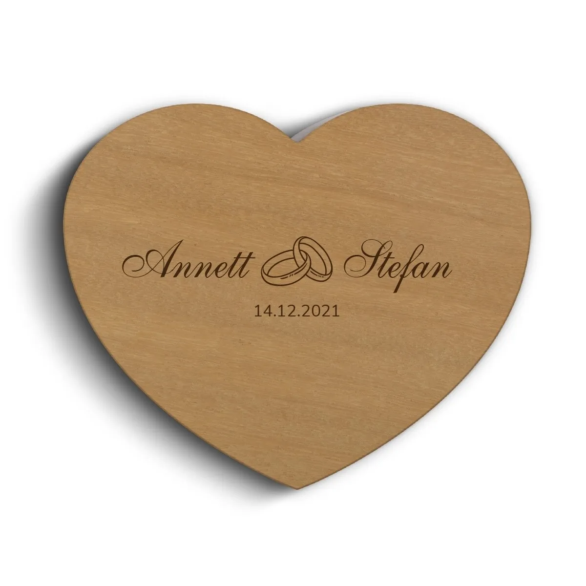 Hochzeit Herz Ringbox Garapa Holz - Ringe