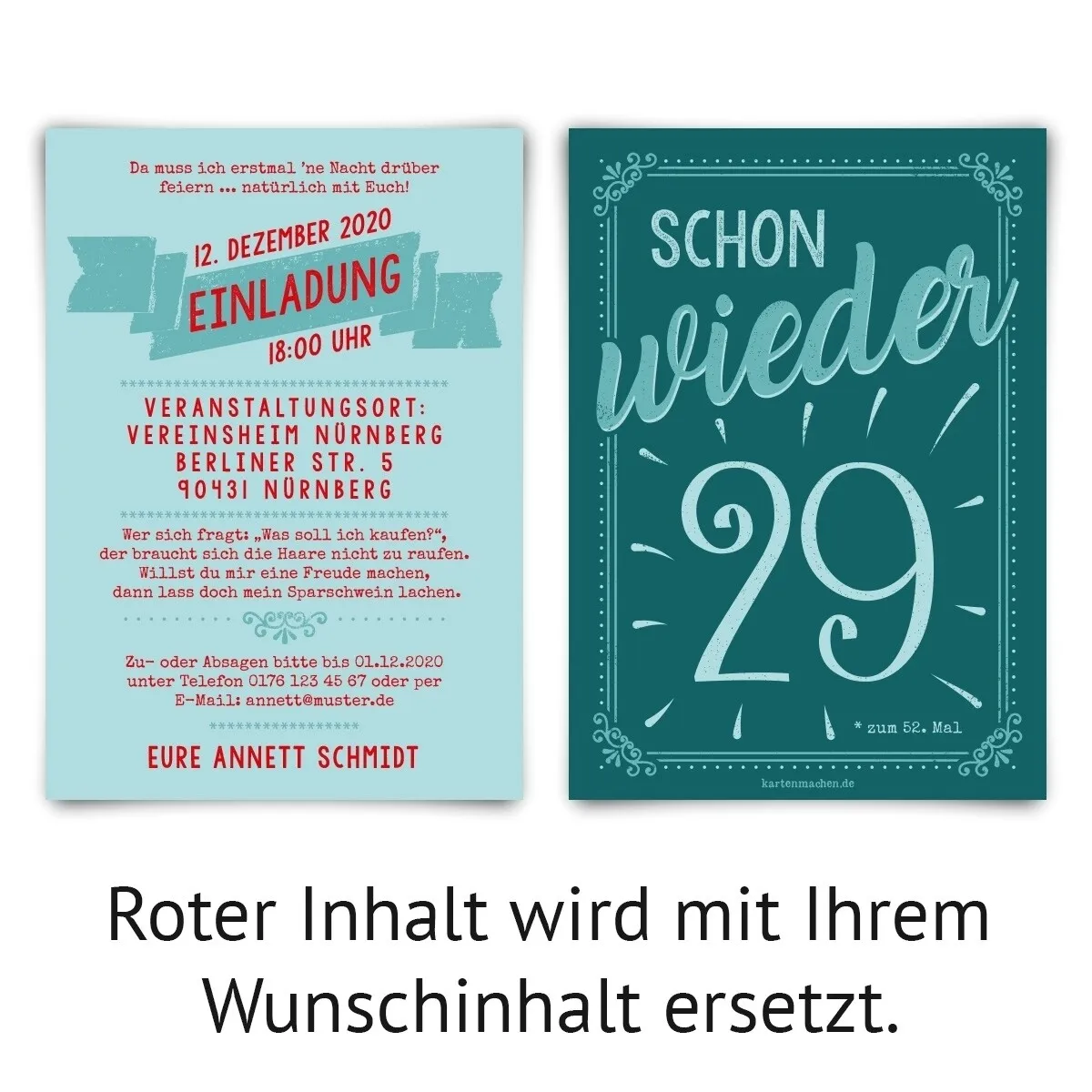 Runder 80. Geburtstag Einladungen - schon wieder 29