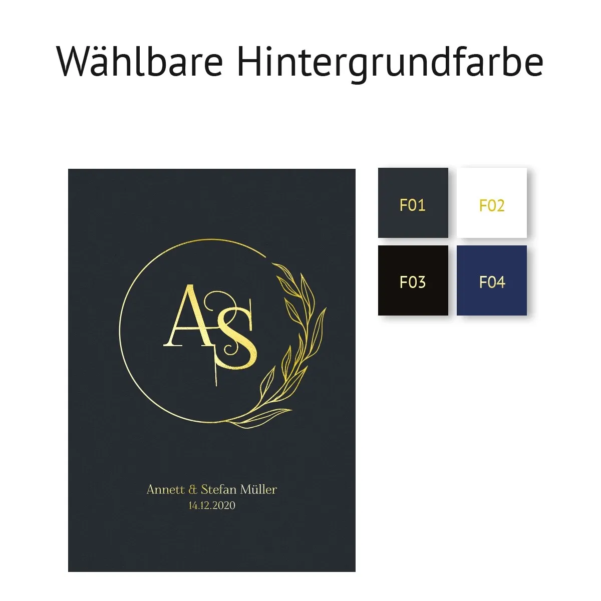 Personalisiertes Kunstdruck Poster mit Heißfolienprägung - Initialen