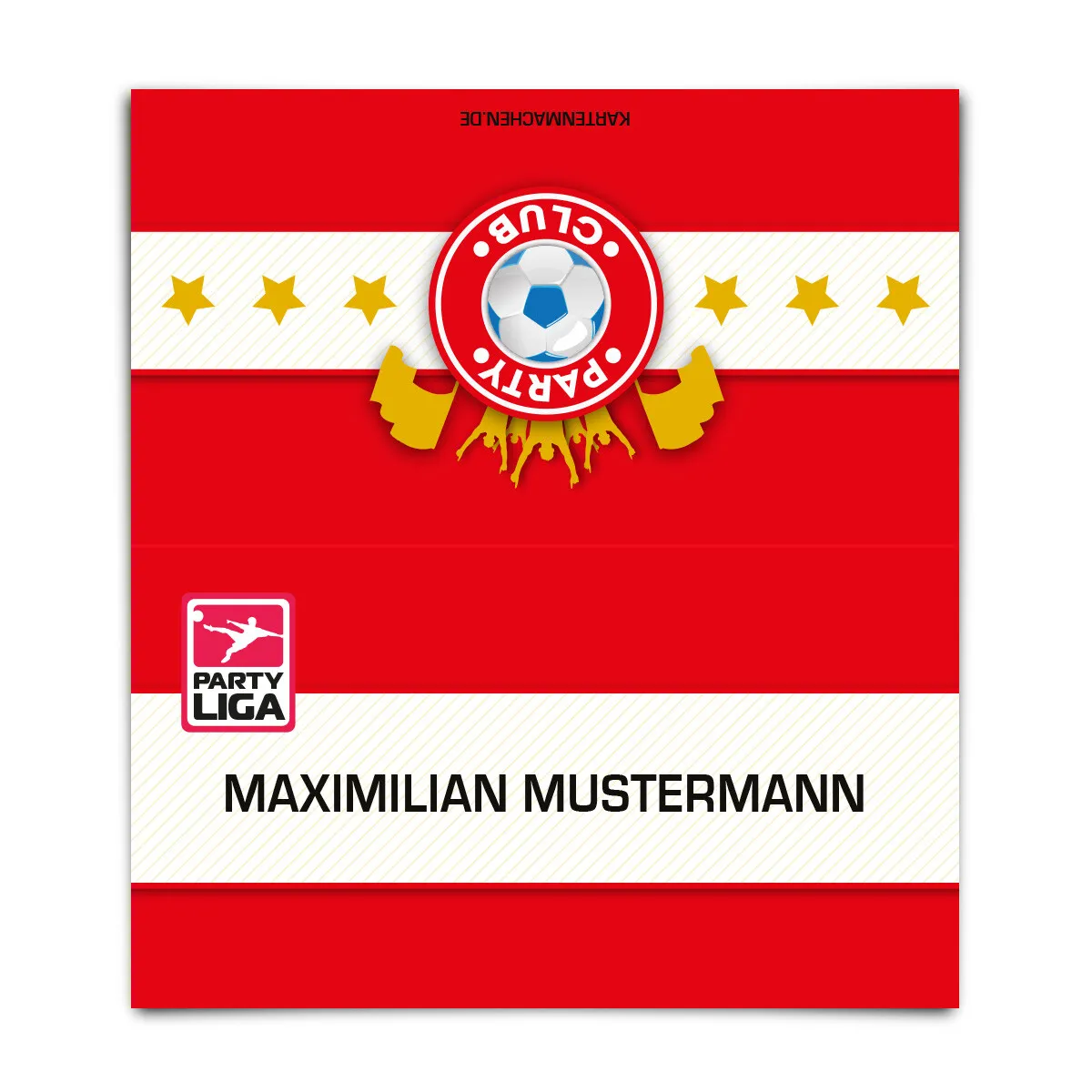 Tischkarten zum Geburtstag - Fussballticket Design in Rot