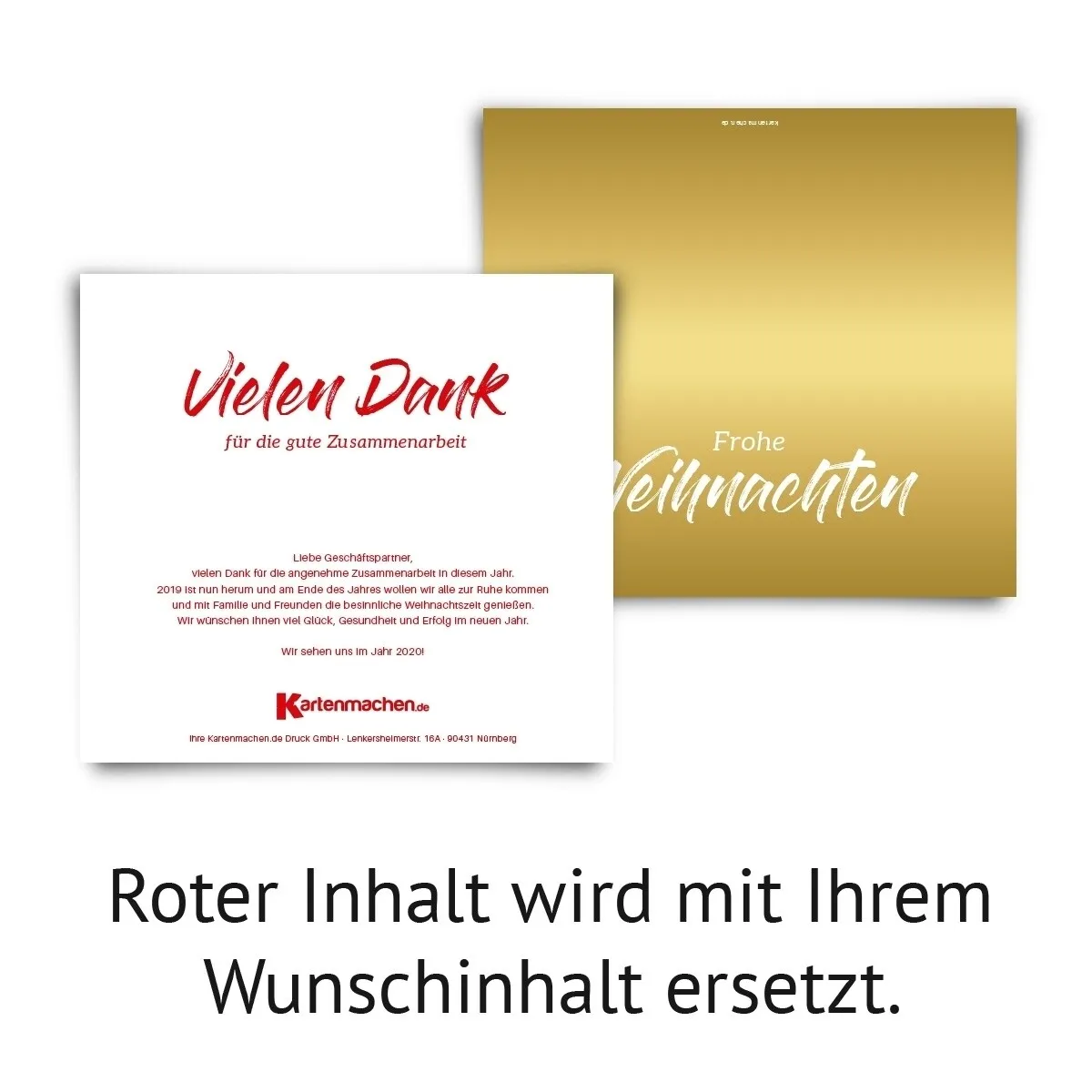 Firmen Weihnachtskarten - Goldene Weihnacht