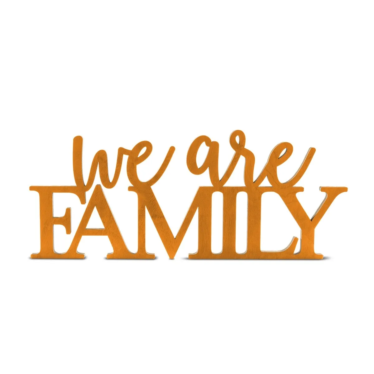 Holz Schriftzug Deko - we are Family