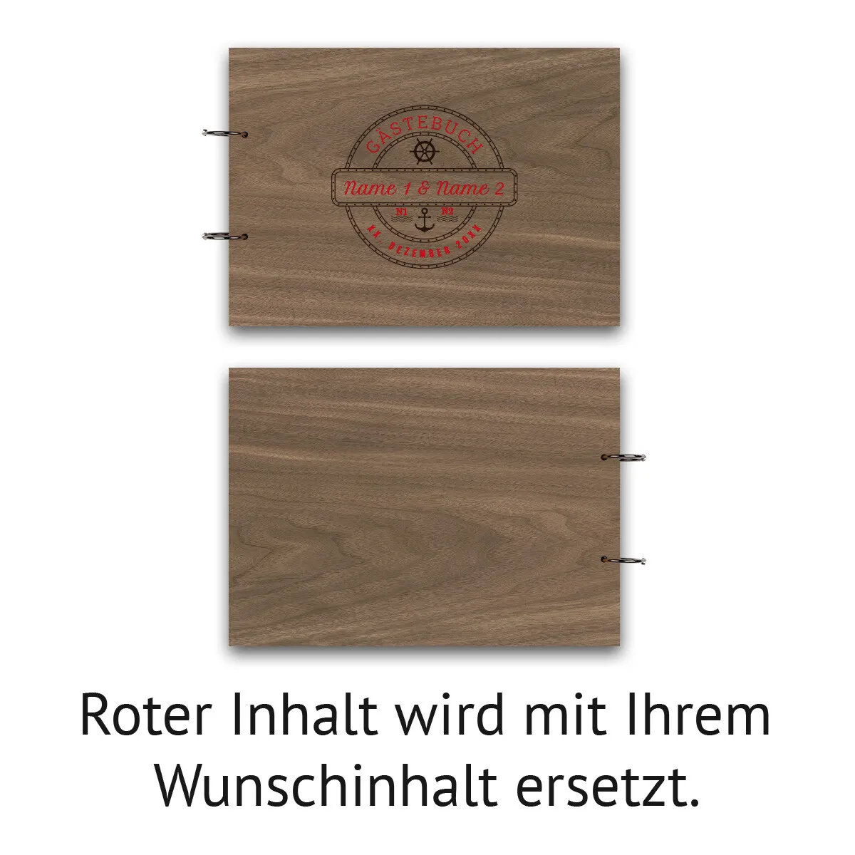 Personalisiertes Hochzeit Gästebuch A4 - Maritim