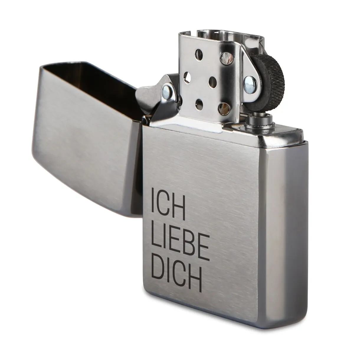 Zippo Sturmfeuerzeug Chrom - Ich Liebe Dich Schlicht