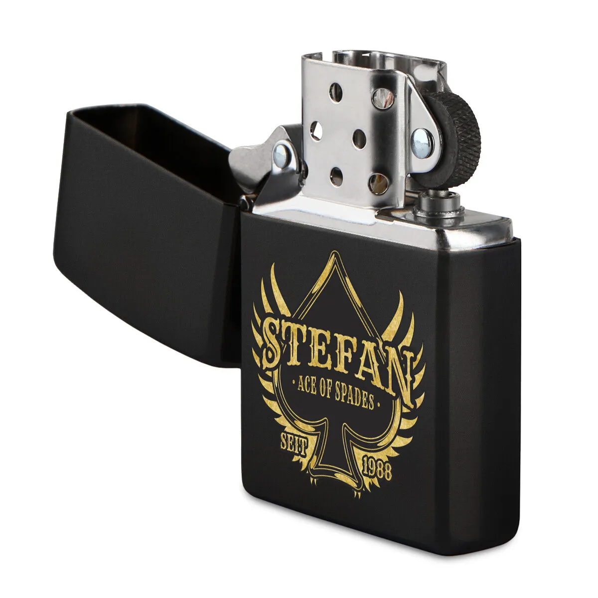 Zippo Sturmfeuerzeug Mattschwarz - Ace of Spades