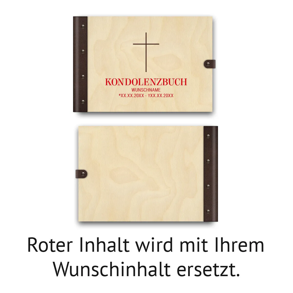 Personalisiertes Kondolenzbuch A4 - Kreuz