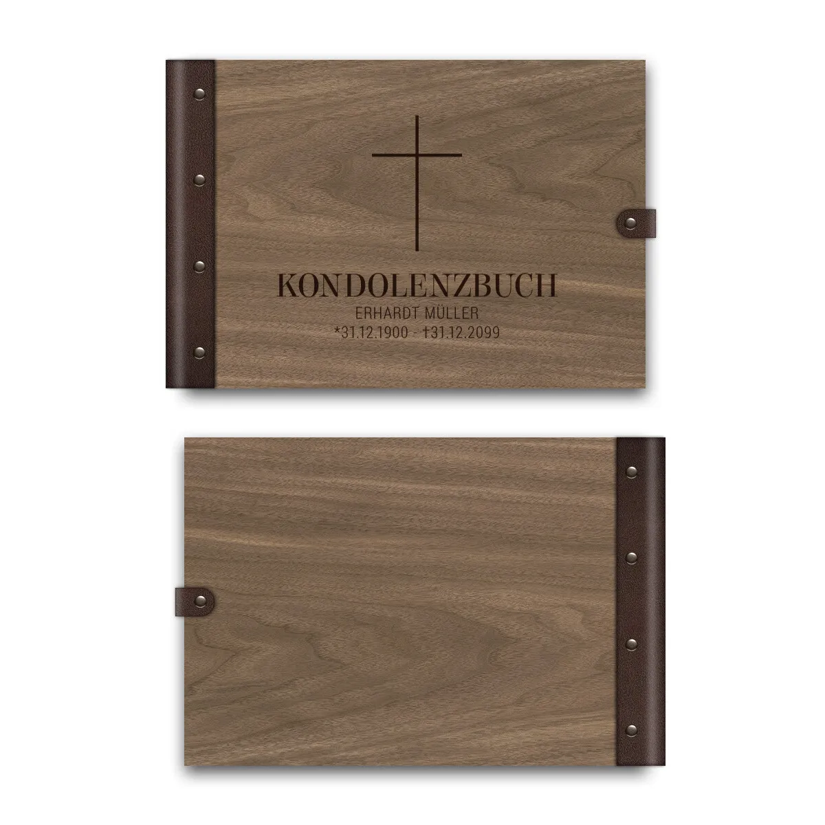 Personalisiertes Kondolenzbuch A4 - Kreuz