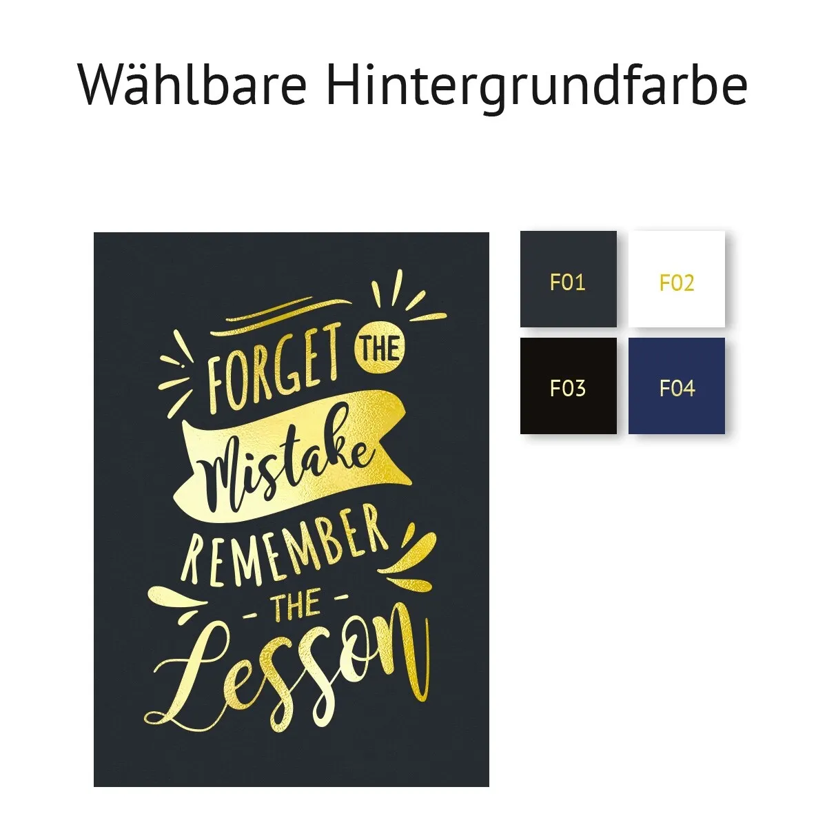 Kunstdruck Poster mit Heißfolienprägung - Remember the Lesson