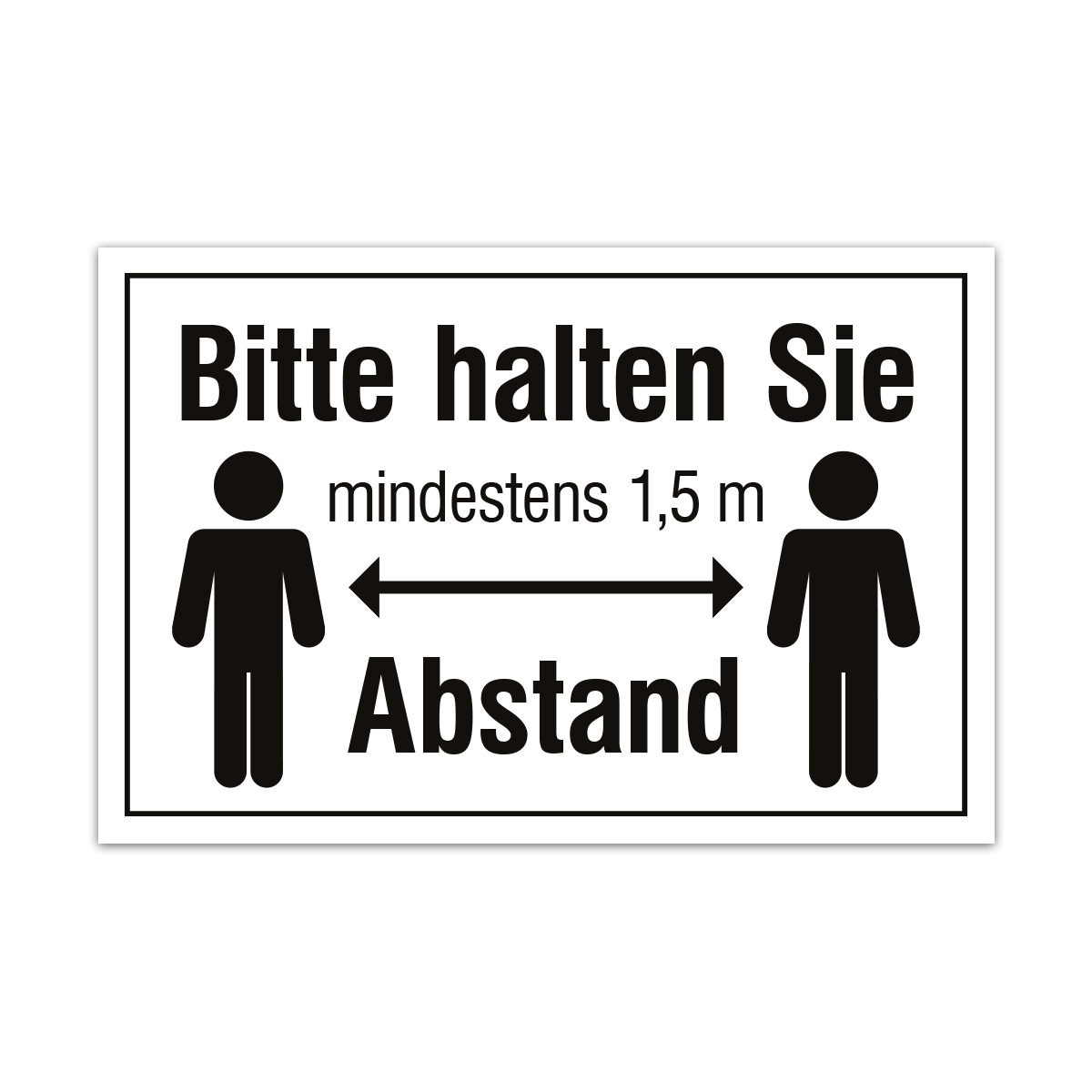 Aluverbund Schild - Abstand halten