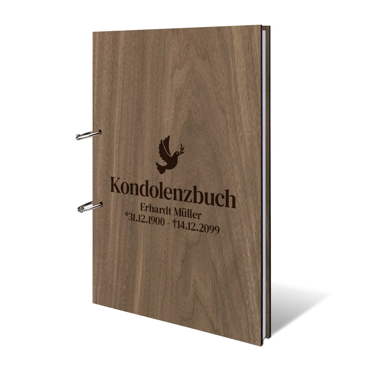 Personalisiertes Kondolenzbuch A4 - Friedenstaube