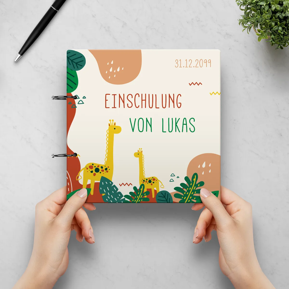 Personalisiertes Einschulung Gästebuch - Wachsen wie eine Giraffe