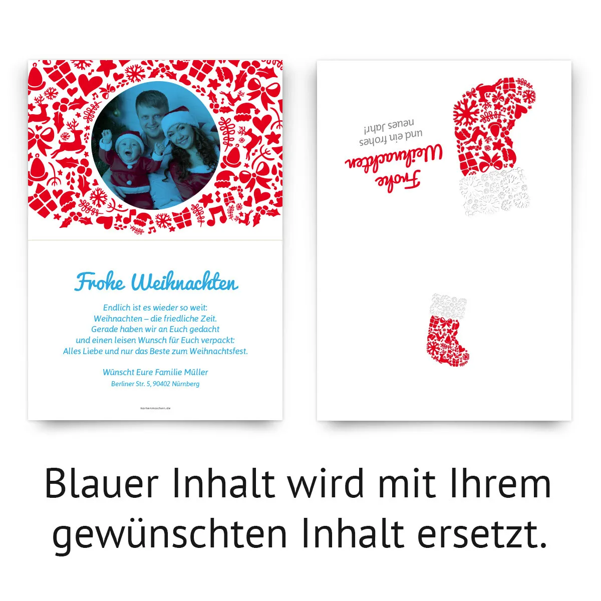 Weihnachtskarten - Weihnachtssocke